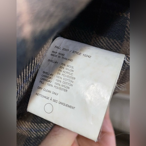 Vintage Timberland Weather Gear Black Wool Heavy Down Jacket Flannel Lined Sz Sm - Picture 8 of 11